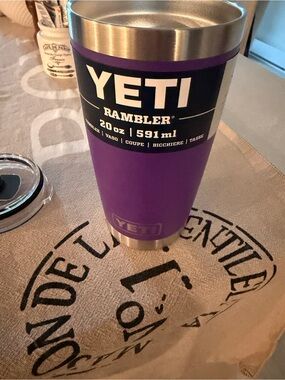 Yeti Rambler 20 oz Tumbler in Purple with Stainless Accents